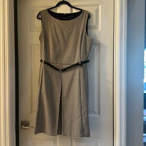 Ann Taylor Black and Tan Houndstooth Dress